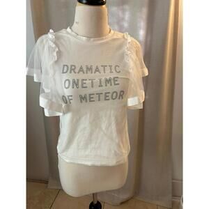 Liz Lisa Dramatic One Time of Meteor Mesh Puff Sleeve Top White